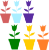 Tulips In Pot Silhouettes Clip Art